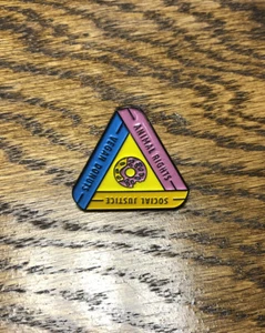 Vegane Tierrechte Soziale Gerechtigkeit Vegane Donuts Emaille Pin - Bild 1 von 1