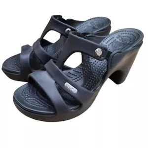Scarpe sandali Crocs donna Cipro V nero tacco 7 - Foto 1 di 9