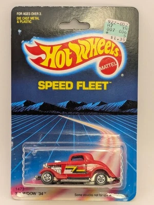 Tarjeta de colección Hot Wheels 3 ventanas '34 ZZ Top 1934 Ford Red Speed Fleet #1473 Foto 1 de 4