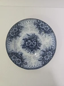Flow blau opak Luneville France Teller Fayence Floral Gold France 8" Antik B5 - Bild 1 von 10