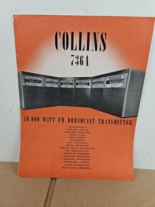 1947 COLLINS RADIO 736A FM BROADCAST TRANSMITTER BROCHURE ADVERTISING 1947 - Picture 1 of 4