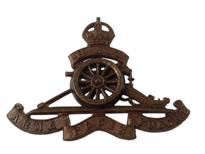WW2 HAC Honourable Artillery Company Cap Badge Moving Wheel Bronze Vintage - Picture 1 of 10