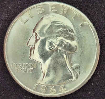 1964 Washington Quarter Error DDO 007 - Image 1 of 4