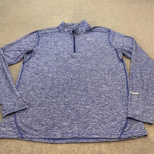 Nike Dri-FIT Laufpullover Herren Large blau meliert Half Zip 683485-456 - Bild 1 von 10
