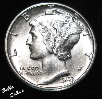 1943 Mercury Dime UNCIRCULATED - Image 1 of 2