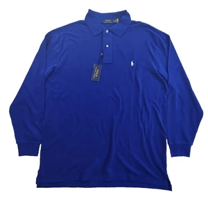 NEW Polo Ralph Lauren Mesh Polo Men's XLT Long Sleeve Navy Blue NWT Classic - Picture 1 of 16