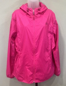 The North Face Windwall Jacket Womens XL Hooded Windbreaker Full Zip Pink - Picture 1 of 7