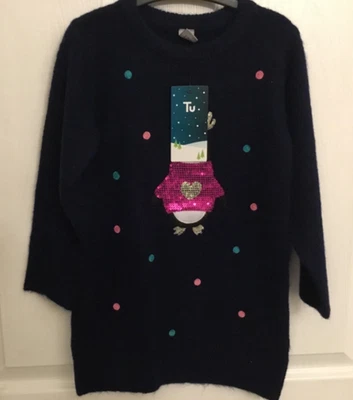 TU * STUNNING CHRISTMAS PENGUIN JUMPER DRESS * AGE 2-3 YRS * BNWT - Image 1 of 3