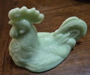 Vintage Jadeit Hahn nur Deckel - Westmoreland Stil Süßigkeitenschale Ersatz... - Bild 1 von 12