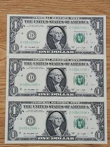 2013 $1 "STAR NOTE" LOT (3) CLEVLAND DISTRICT UNC/GEM CONS SERIAL # NOTES - Picture 1 of 5