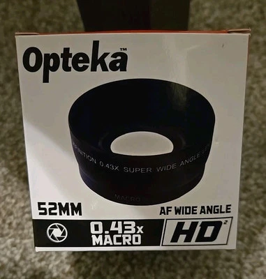 Opteka 0.43x 52mm AF Wide Angle Macro Lens for Canon Fuji Nikon - Image 1 of 4