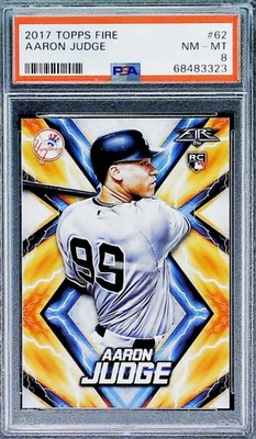 2017 Topps Fire Aaron Judge New York Yankees #62 PSA 8 NM-MT RC Trading Card - Image 1 of 2