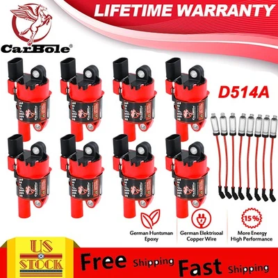Kit de 8 bobinas de encendido y cables de rendimiento para Silverado Sierra 07-16 5,3 L/6,0 L V8 Foto 1 de 4