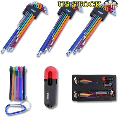 Juego de llaves Allen de 29 piezas métricas Torx SAE extremo de bola llaves hexagonales mango en T bandeja de herramientas Foto 1 de 4