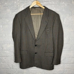 Jaeger Men's Herringbone Style 100% Wool Blazer Jacket Brown - Size 48R - Picture 1 of 14