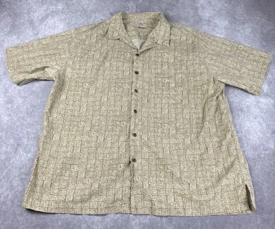 LL Bean Shirt Men XL Reg Button Tropics Short Sleeve Aztec Mayan Hawaiian O AVC8 - Image 1 of 4
