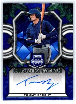 2023 Panini Elite Extra Edition #HG-TSP Tommy Specht Hidden Gems Blue Auto - Image 1 of 2