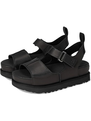 SANDALI UGG STRAPPY NERI GOLDENS HI PLATFORM DONNA US 6 5 EUR 37 5 ~NUOVI