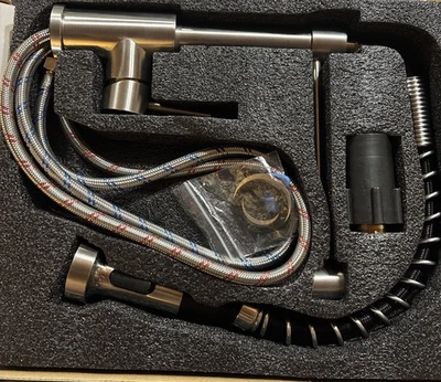 Kitchen Faucet with Pull Down Sprayer 1 Standard, Brushed Nickel New Open Box!! - Image 1 of 3
