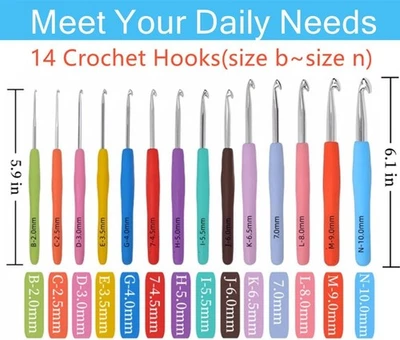 Juego Ganchos de Ganchillo Trébol Amour Acero Pastel 14 Piezas Ergonómico Fácil Agarre Brillante Foto 1 de 4