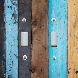 Light Switch Plate Cover RUSTIC HOME DECOR WOOD PLANKS BLUE GRAY - Picture 1 of 26