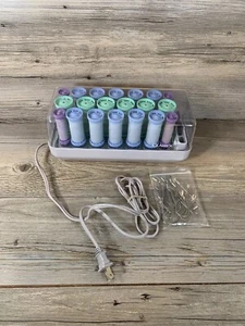 Clairol Smart Setter 20 Wax Core Rubber Hot Rollers Curlers R-20-1 with Clips - Picture 1 of 8