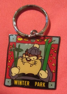 Tasmanian Devil "Taz" Keychain Winter Park Taz on Skis Warner Bros. Vintage 1993 - Picture 1 of 10