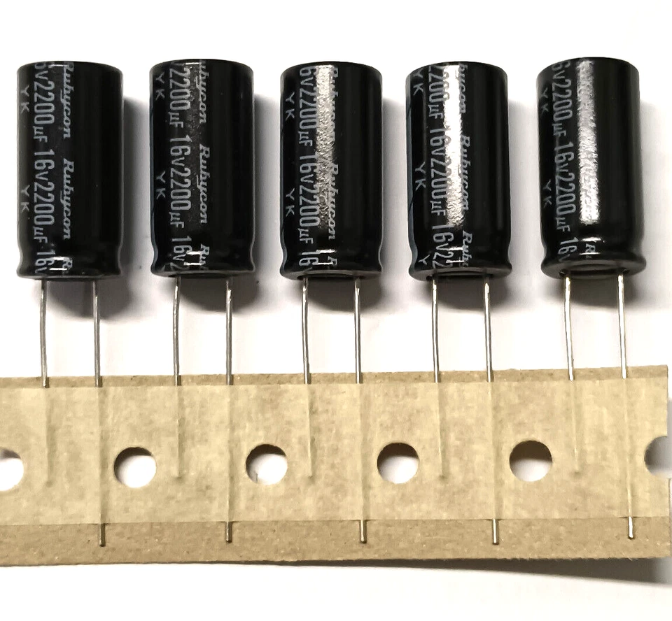 5X 2200UF 16V RUBYCON CONDENSATORE ELETTROLITICO +- 10% H.20XD.10 N.5 PZ. japan - Image 1 of 1