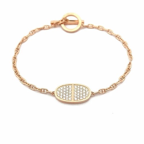 HERMÈS Bracciale Hermes Chaine d'Ancre Verso Oro Rosa 18K Autentico