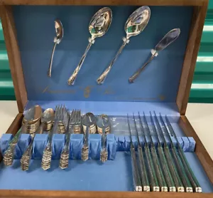 Americana Star Flatware 60-Piece Stainless Int. Silver Holmes & Edwards Inlay - Picture 1 of 15