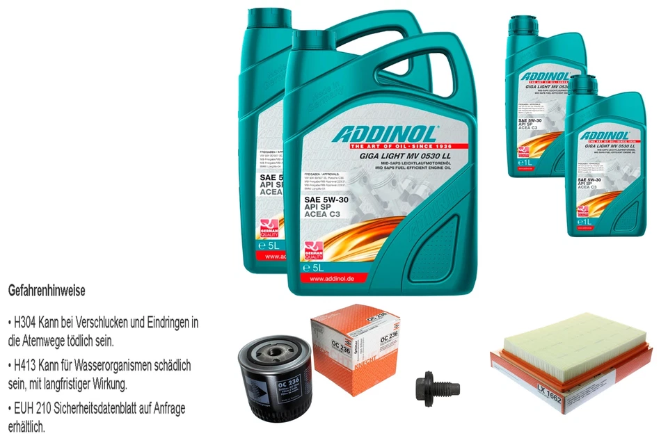 Mahle Inspección Set 12L Addinol Giga Luz Mv 5W-30 para Jeep Commander Van - Imagen 1 de 1