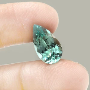 Natürliche grüne Farbe 3 kt im Labor gezüchteter CVD-Diamant Birnenschliff VVS1-zertifizierter Solitär - Bild 1 von 6
