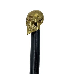 Antique Brass Victorian Handle Wooden Vintage Style Walking Stick Cane Designer - Picture 1 of 6