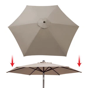 Replacement 9ft Patio Umbrella Cover Sunshade Canopy 6 Ribs Outdoor - Picture 1 of 78