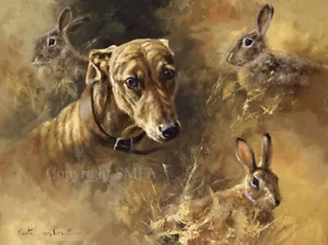 Mick Cawston 'Lurcher Days' Lurcher Open Edition Print - Bild 1 von 2