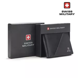 Schweizer Militär Leder Geldbörse - RFID Schutz, schmal & stilvoll für Männer | Geschenkbox - Bild 1 von 12