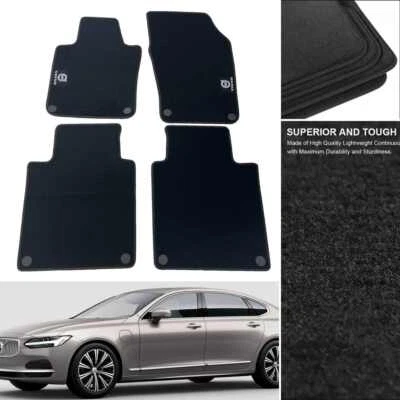 Fit Volvo S90 2017-2025 Car Floor Mats Black Carpets Rugs Flat Mat Front & Rear Foto 1 de 4