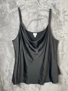 🆕Ava & Viv Women’s Tank Top Scoop Neck Tank Adjustable Straps Polkadot 3X Black - Picture 1 of 8