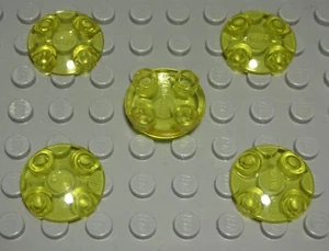 Lego Deckel Gleiter rund 2x2 Transparent Gelb 5 Stück - Picture 1 of 1