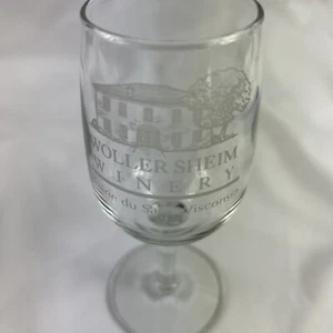 Wollersheim Winery Wine Glass Prairie du Sac WI Taste Testing Souvenir 6” Goblet - Picture 1 of 5