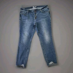 OLD NAVY Rockstar Super Skinny Button Fly Ankle Jeans Midrise Blue Size 16 - Picture 1 of 9