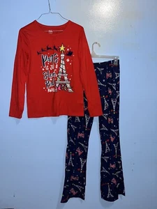 Justice Pajama Set, Paris Christmas, Kids 14/16 - Picture 1 of 7