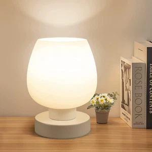 Touch Bedside Table Lamp - Modern Small Lamp for Bedroom Living Room Nightstand, - Picture 1 of 12