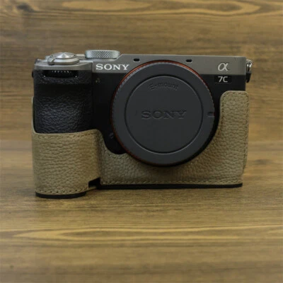 Premium Genuine Leather Case Half Body Cover Shell for Sony Alpha A7C 7C II A7C2 - Image 1 of 4