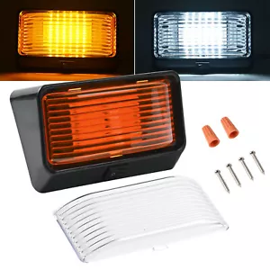 RV Exterior Outdoor Porch Light with On/Off Switch Removable Clear Amber Lens - Foto 1 di 8