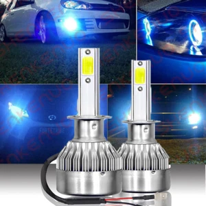 2PC H1 Ice Blue LED Headlight Bulb Conversion Kit High Low Beam Fog Lamp 8000K - Picture 1 of 12