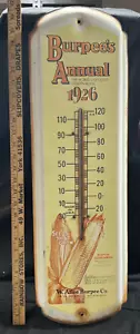 Vintage Burpee Seed 1926 Advertising Thermometer 27x8” With Glass Thermometer - Picture 1 of 5