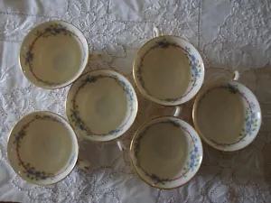 Lenox Belvidere Floral Coffee/teacup ~ Set Of 6 - Pink Ribbon 1941 to 1978 S314 - Picture 1 of 4