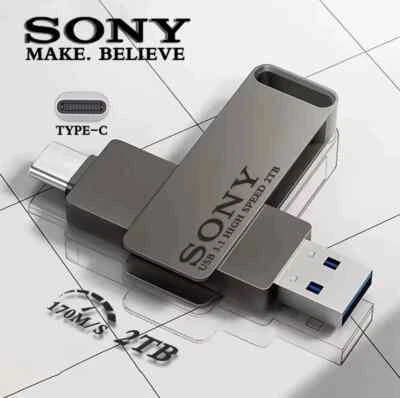 SONY High Speed PenDrive 2TB USB Flash Drive 1TB Metal Pendrive 512GB 256GB Port - Image 1 of 4