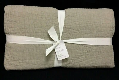 Manta de cama edredón artesanal de lino belga Pottery Barn PB F/Q eucalipto Foto 1 de 4